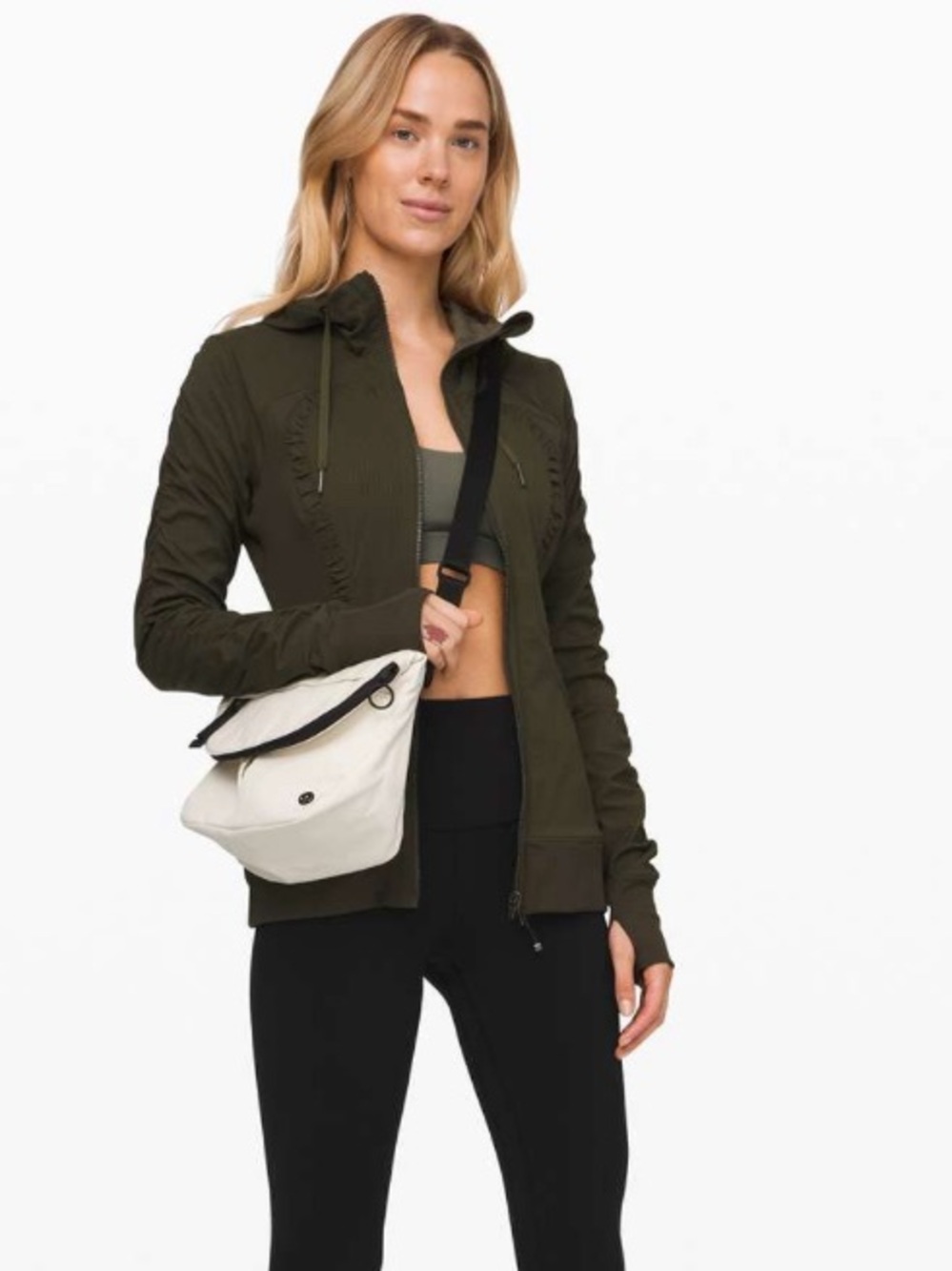 Lululemon Dance Studio Reversible Full Zip Hooded Jacket III Dark Olive Size 10